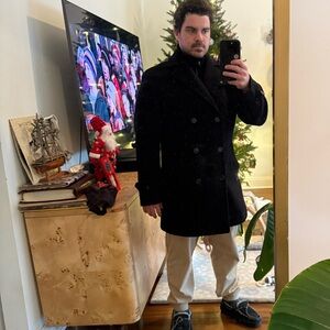 Ralph Lauren Men's Black Pea Coat - 40R